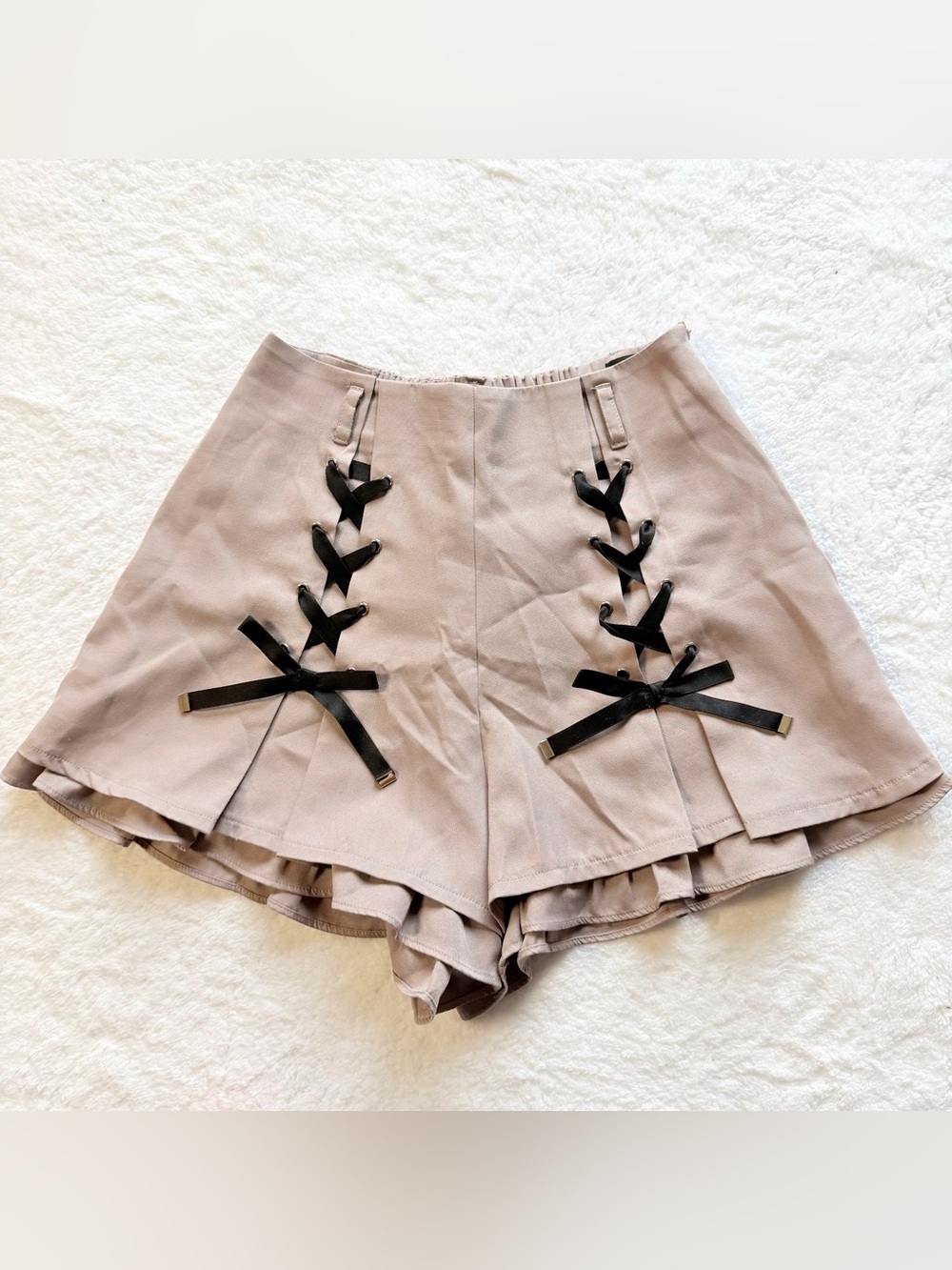 ROJITA Jirai Kei Ryosan Lolita Bow Skirt Japan Idol Dusty Pink Black Shorts